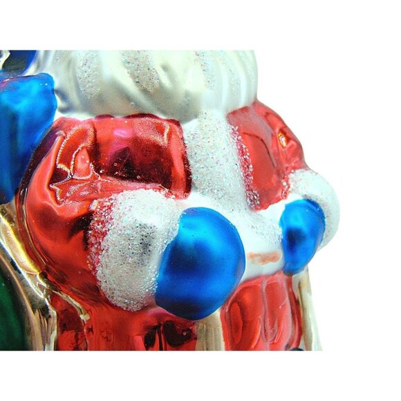 Vintage Glass Christmas Holiday Ornament Santa Sleigh Gifts Tree Hanging 6" - Picture 7 of 12